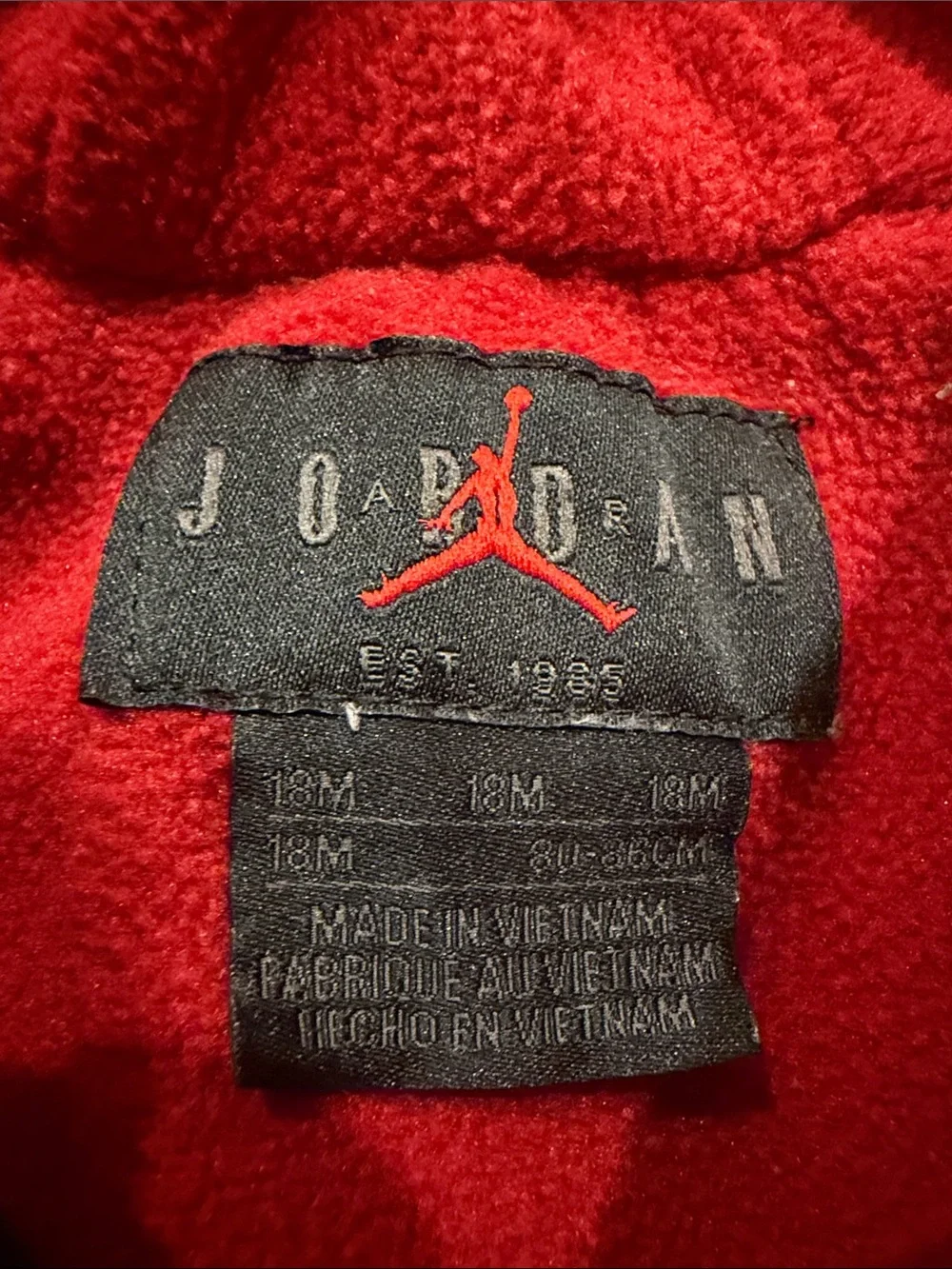 Jordan 18 month Baby Hooded Black & Red Insulated One-Piece Footie
